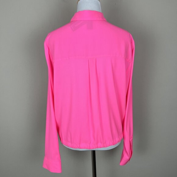 Express Shirt Top Women Large Relaxed Portofino Tie Front Button Long Sleeve NEW - Picture 8 of 13